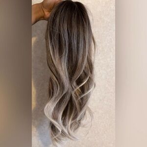 21” Salt & Pepper Synthetic Wig